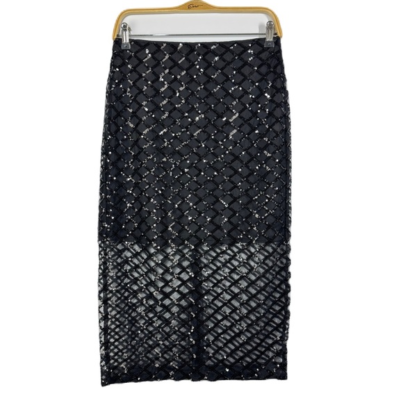 J. Crew Collection Black Lattice Sequin Pencil Skirt NWT - Picture 17 of 17